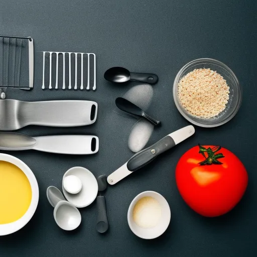 

A photo of a kitchen with a variety of cooking utensils and ingredients laid out, ready for making delicious soups.